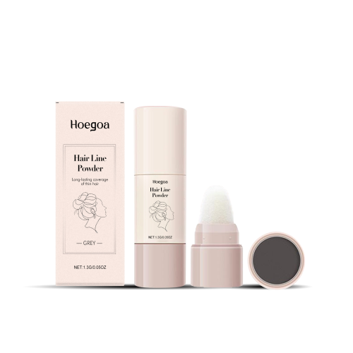 Hoegoa 灰色蓬松发际线粉 便携打造自然丰盈发型轮廓发际线修饰粉